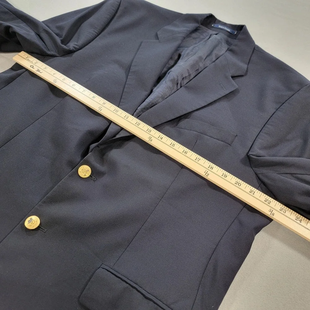 Vintage 90s Polo University Ralph Lauren Blazer Wool Navy Gold Button Men's 44L